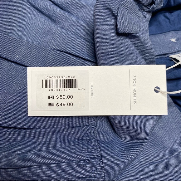 Janie and Jack NWT blue sleeveless embroidered fit and flare dress sz 3-6 months - Picture 7 of 8